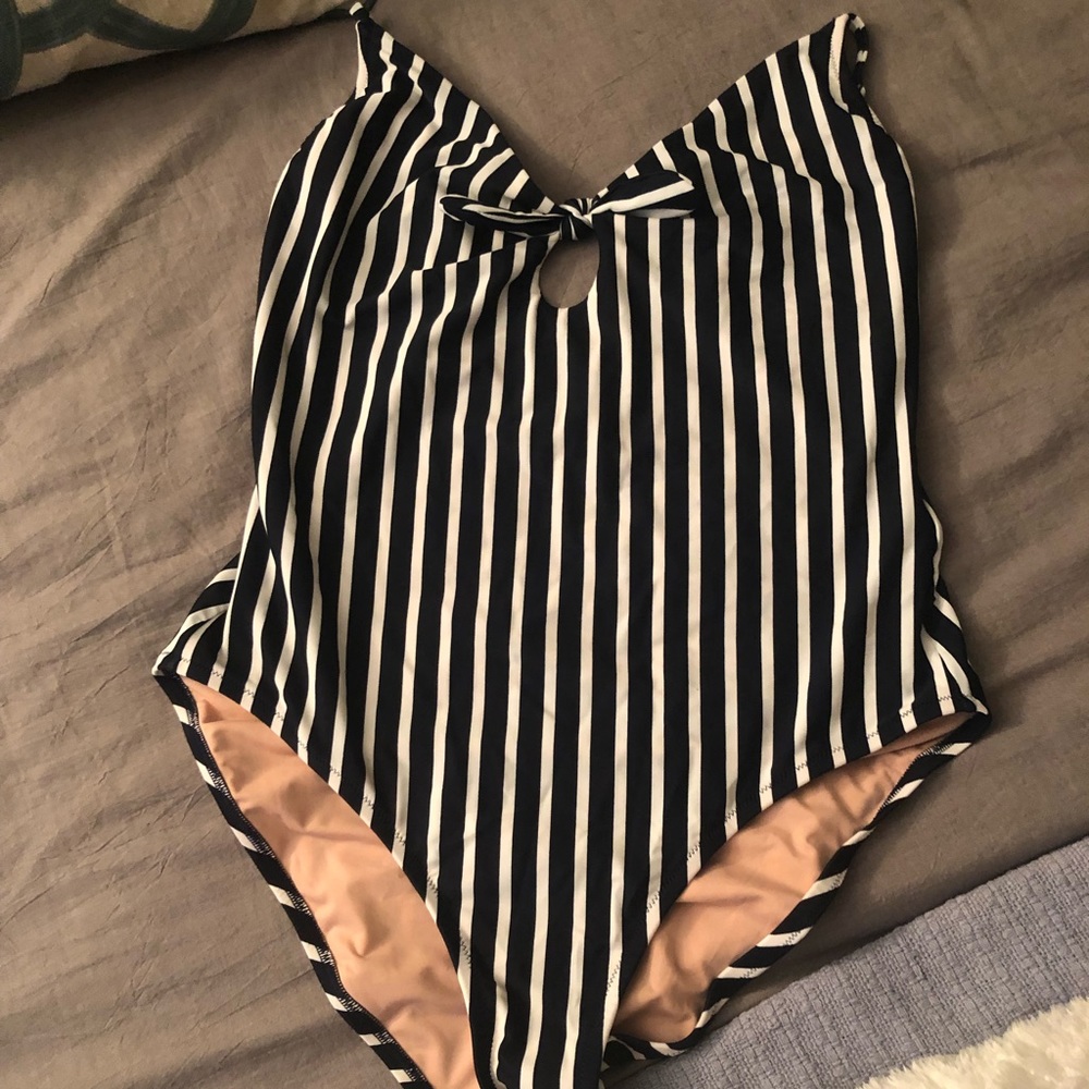 Navy striped NWOT bathing suit